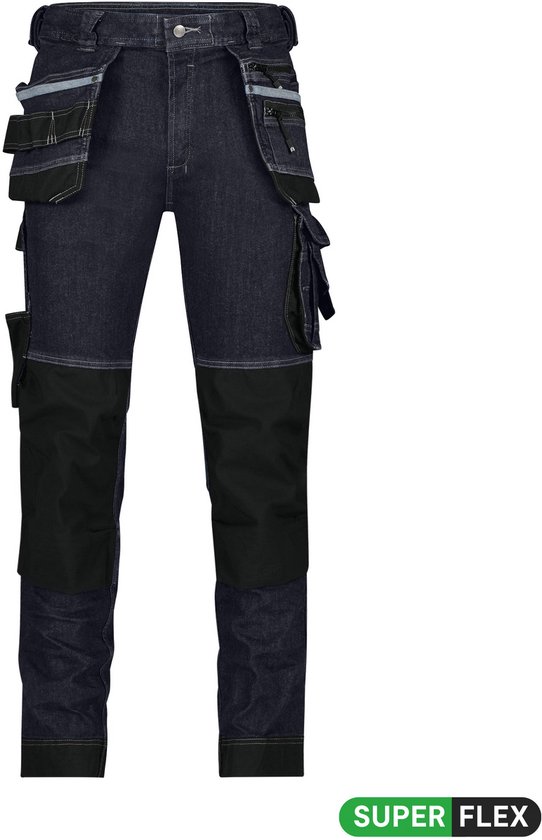 Jeans stretch multipoches avec poches genoux