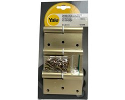 Yale scharnier - 3 stuks Paumellen met Rechte Hoek RECHTS Aluminium Champagne