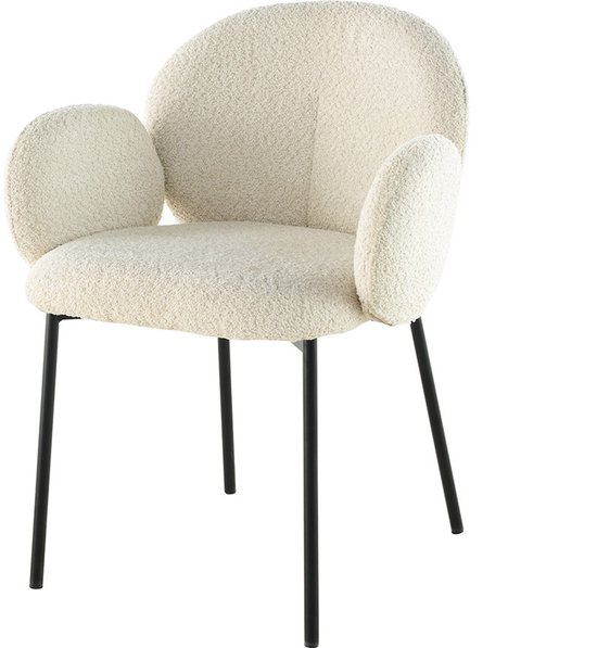 Milton & Oldbrook Bouclé Eetkamerstoel Tomar – Beige