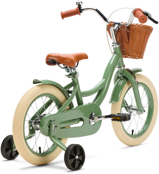Generation Blanco 14 inch Olijfgroen - Kinderfiets met mandje — afbeelding 3
