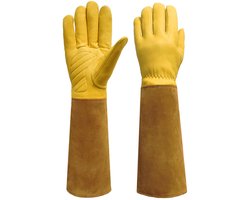 Beschermende Tuinhandschoenen - Stevig Tegen Doorns en Struiken - Maat 12cm - Geschikt voor Tuinieren en Buitenwerk - Bruin