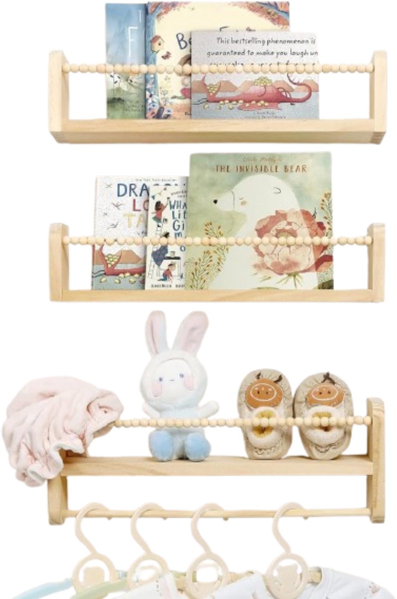 ZRSS® Kinderboekenkast - Boekenrek kinderkamer - Opbergkast hout - Boekenkast Kind - 3-delig