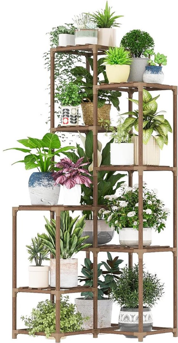 Plantentafel - Plantenrek Buiten - Plantensteun - Plantenstandaard - Bruin