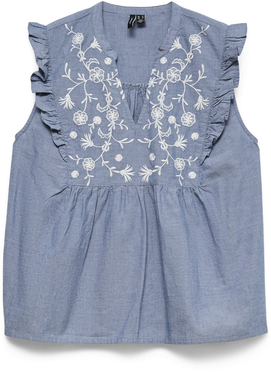 VERO MODA - VMHANNAH EMB SL TOP WVN NOOS - Dames - Blouses