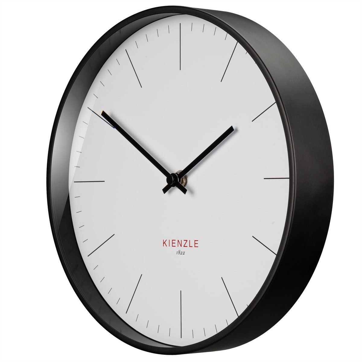 Kienzle Wandklok - Modern - 25cm - Radiogestuurd - Zwart - Wit