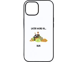 Hacebo® - Later word ik rijk telefoonhoesje - Geld - Geld verdieners - telefoonhoesjes - Miljonair - cash - hoesje geschikt voor iPhone 15
