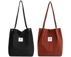 PromoHome Dames Schoudertas Set - 2-delige Corduras Shopper voor Dagelijks Gebruik