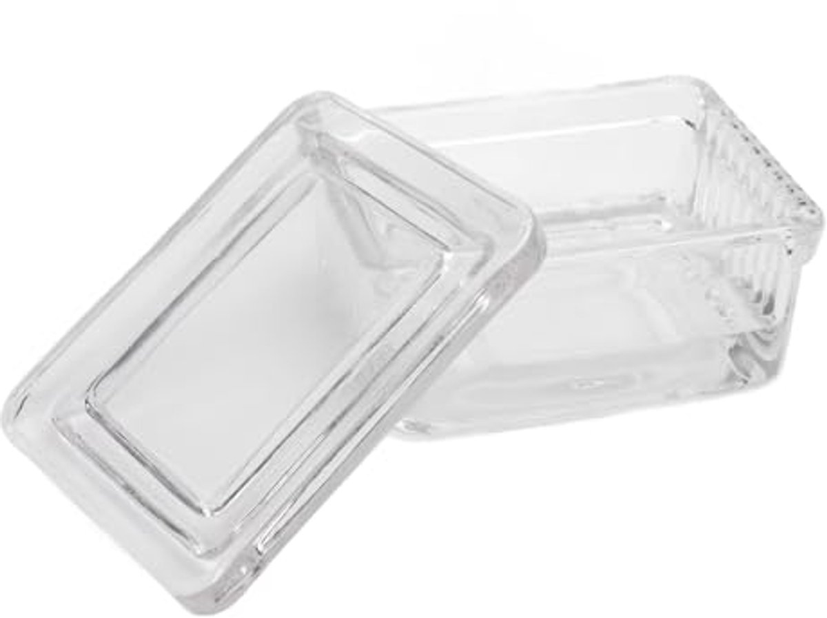 Glazen Kleurpot met Deksel Doorzichtige Container Stabiele Structuur voor Het Kleuren van Glasplaatjes in Celonderzoek (Pot met capaciteit voor 10 objectglaasjes)