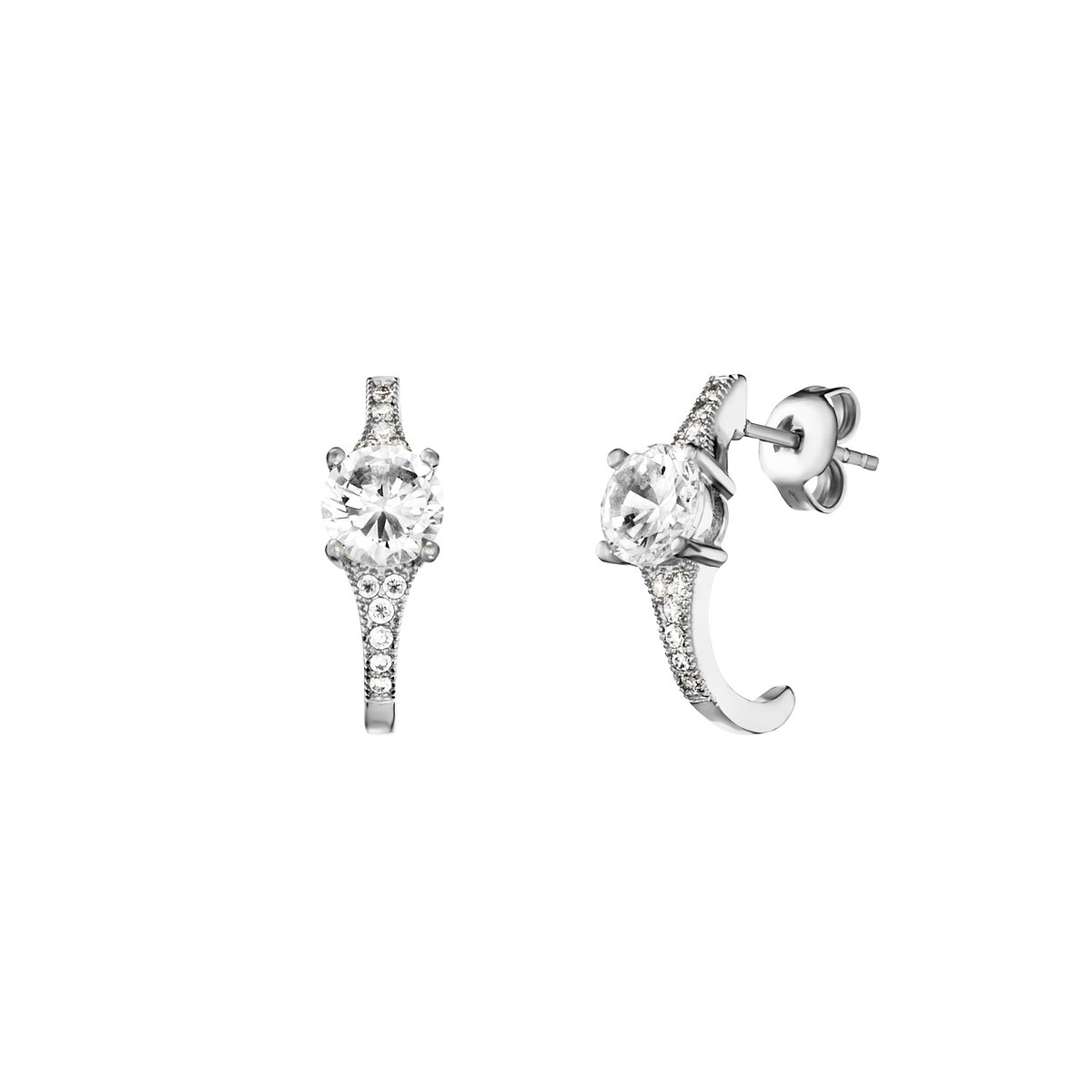 Julie Julsen Ohrstecker 925 Silber rhodiniert Zirkonia weiß