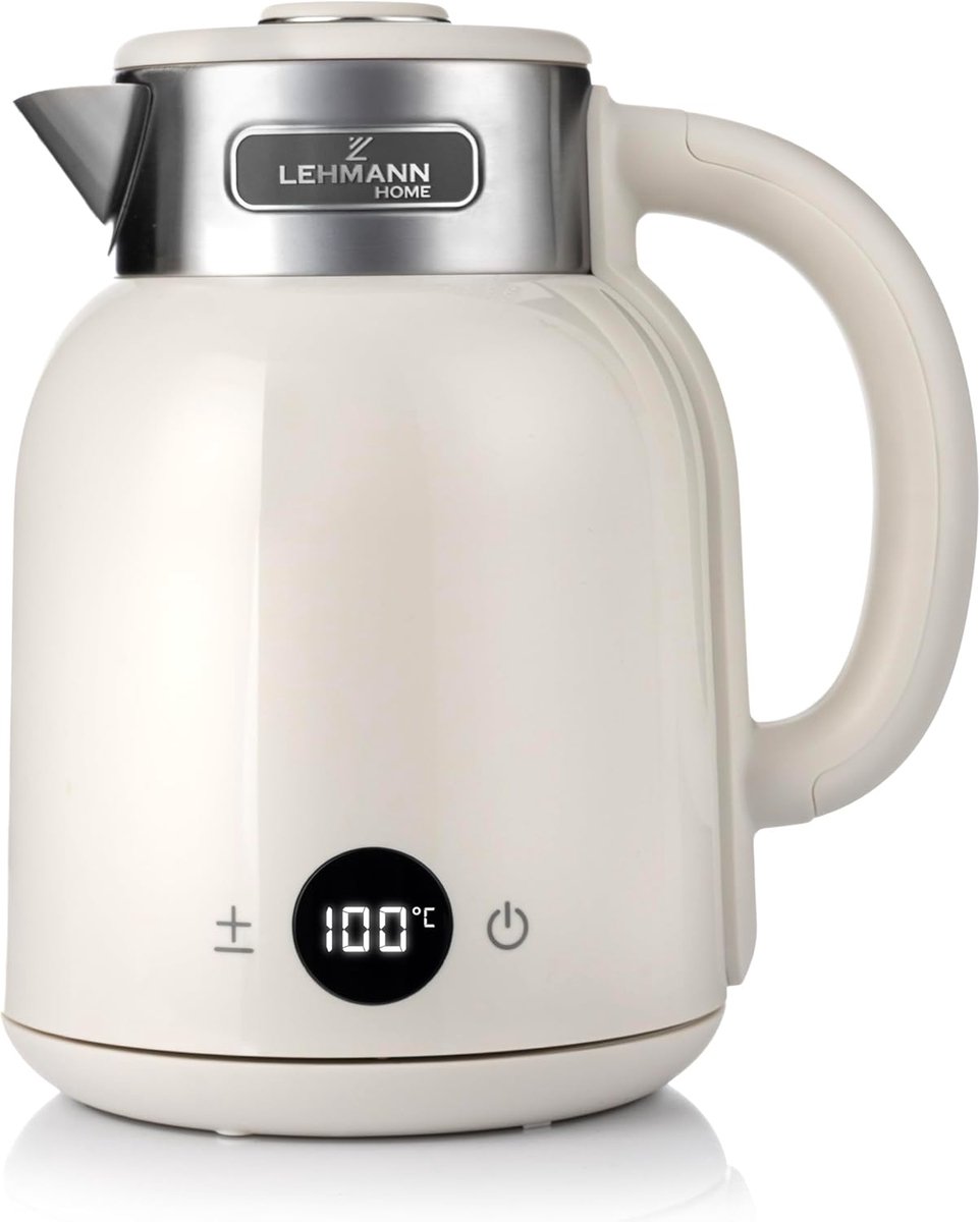 Elektrische Waterkoker met Temperatuurinstelling 40-100°C en Warmhoudfunctie, 1,5 L, 1600W, Roestvrij Staal