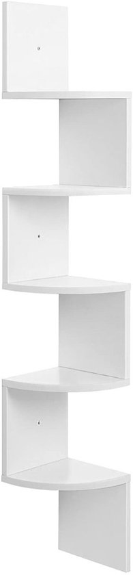 Hoppa! - Zigzag hoekkast - wit - kunststof – 20×20×127,5 cm