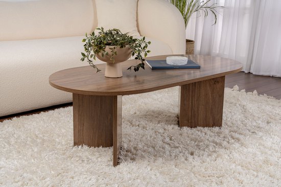 Asir - Salontafel - Walnoot - 119 x 60 x 40 cm (L x B x H)