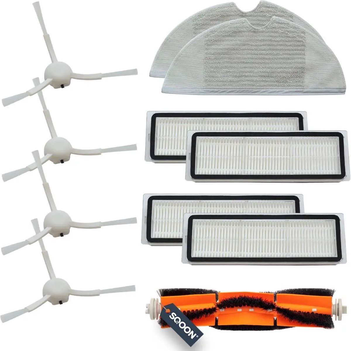 SQOON® Vervangingsset Geschikt voor Roborock C1 Serie – 11-delige Onderhoudskit