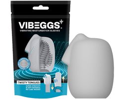 VIBEGGS - Twisty Tongues - Vibrerende Masturbatie Sleeve èn Vinger Vibrator - Wit