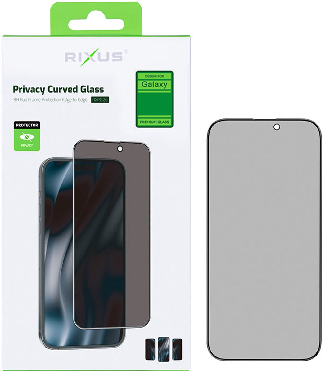 Rixus Privacy Full Curved Edge Tempered Glass For Samsung Galaxy A06, A07