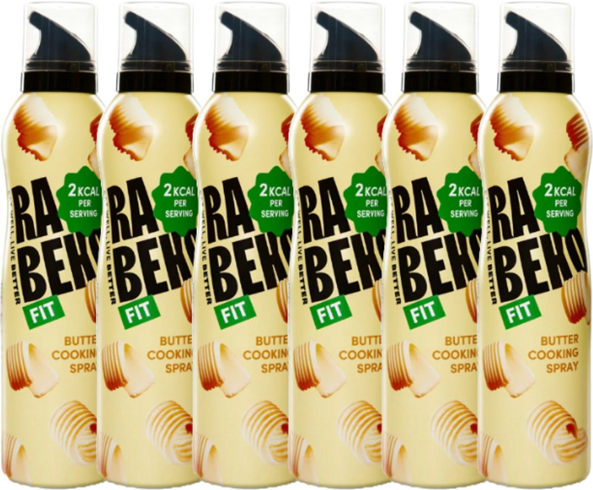 Rabeko | Zero Cooking Spray | Boter | 6 Stuks | 6 x 200 ml