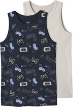 NAME IT - NKMTANK TOP 2P NAVY GAMER NOOS - Jongens - Onderhemden