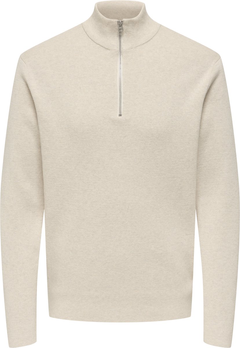 Only & Sons Sting Life Half Zip Sweater Heren Beige