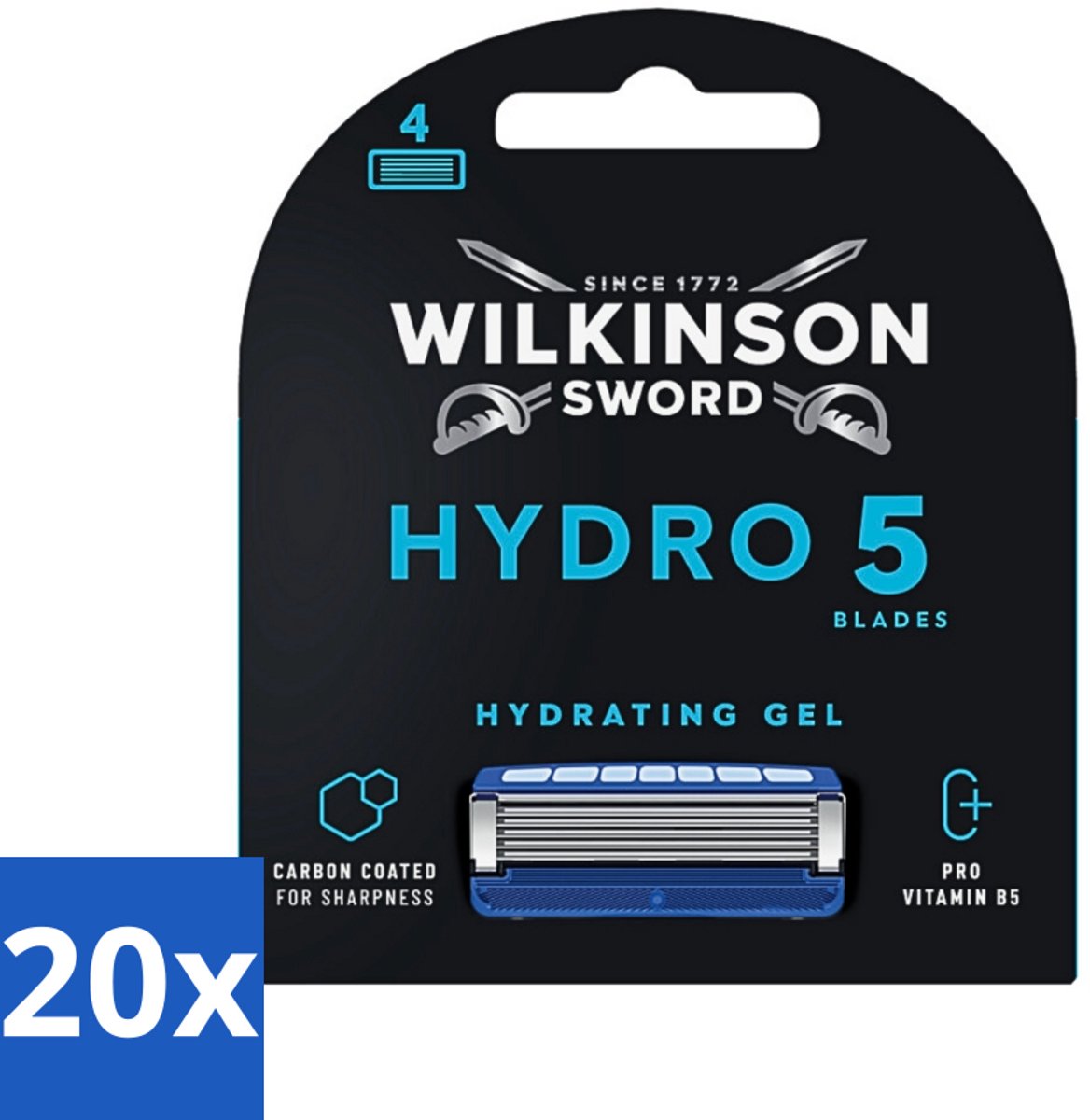 20 x Wilkinson Sword - Navulmesjes - Hydro 5 Skin Protection - Beschermend - 4 mesjes - Scheermesjes Mannen - Huidbescherming - Scheren Zonder Irritatie - Hydro 5 Skin Protection - Navulmesjes