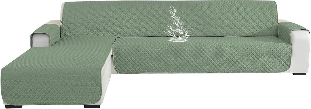 Allecto plus - Universele Bankhoes Hoekbank 2 Zits, Omkeerbaar, Waterdicht, Lichtgroen - 210cm