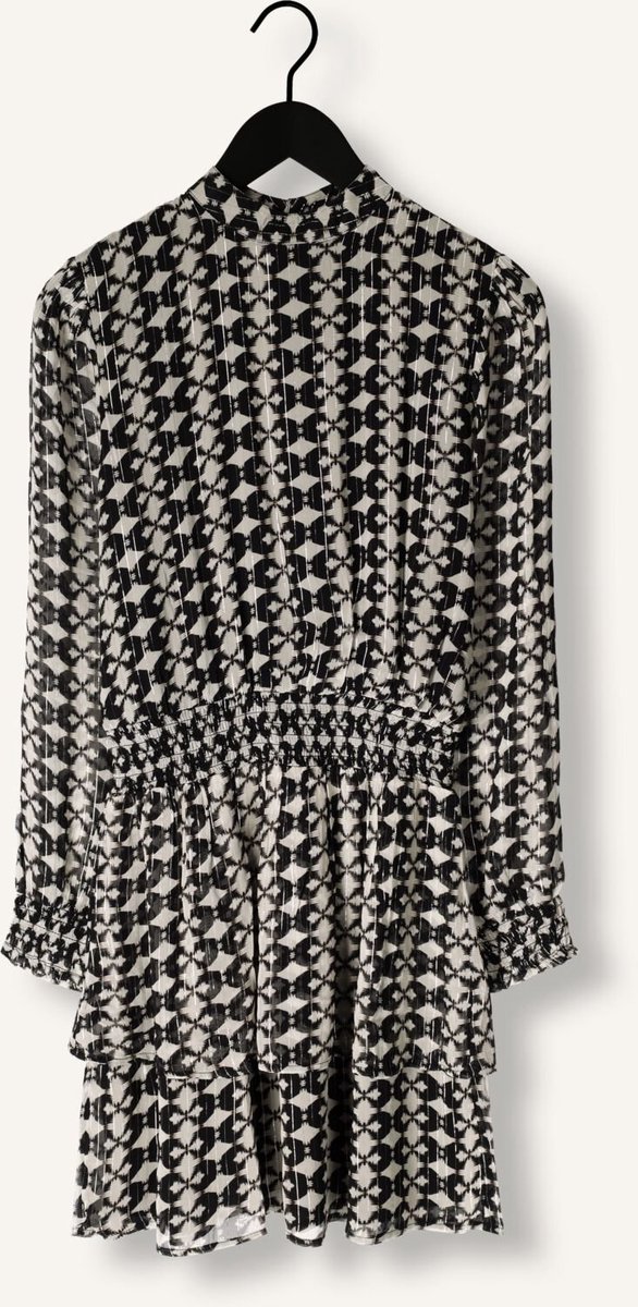 AAIKO Gabry Ikat Dot Vis 515 Dames - Jurk - Zwart - Maat L