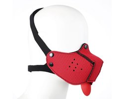 Kiotos - Neopreen Puppy Dog Gag/Mondmasker - Rood
