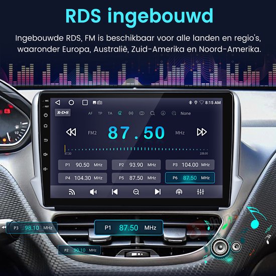 Autoradio Awesafe - Compatible avec Peugeot 208/2008 (2011 à 2019) - Apple Carplay et Android Auto (sans fil) - Android 14.0 - 1+32 Go - Écran tactile - Navigation GPS - 2012, 2013, 2014, 2015, 2016, 2017, 2018