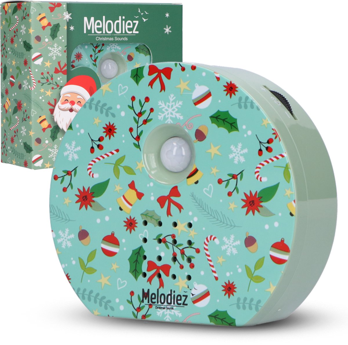 Melodiez Vogelhuisje Met Geluid - Box Incl. Batterijen en 4 Feestelijke Kerstgeluiden - Kerstversiering - Kerstgeluiden Huisje met Sensor - Dennengroen