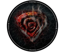 Genesis Tellur 400 Gaming Vloermat Rond 100 cm - Antislip - Beschermmat voor Gamingstoel - Zwart (Lava