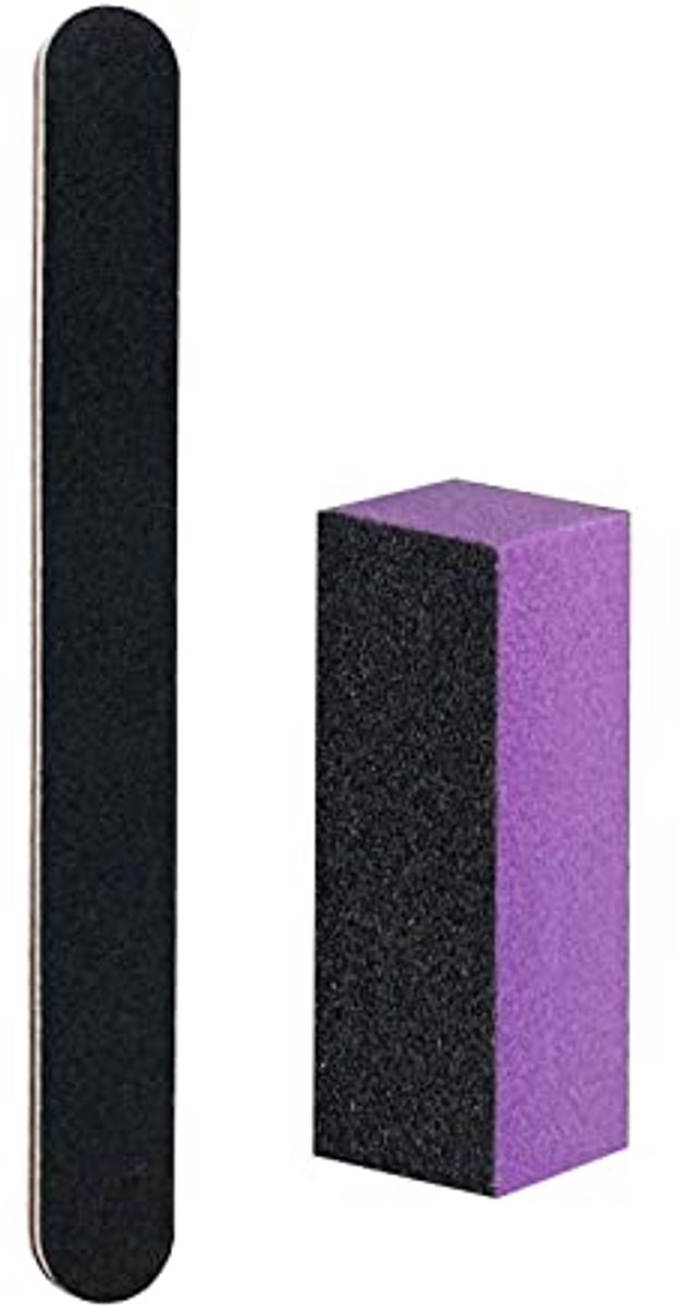 Professionele nagelvijl en bufferblok set - 100/180 korrels voor manicure en pedicure