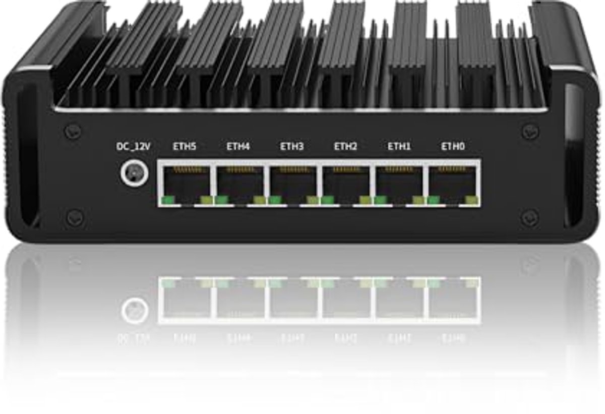 Mini-PC zonder Ventilator met 6x i226 - V 2.5G en Diverse Connectiviteitsopties