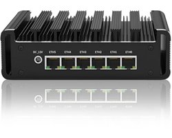 Mini-PC zonder Ventilator met 6x i226 - V 2.5G en Diverse Connectiviteitsopties