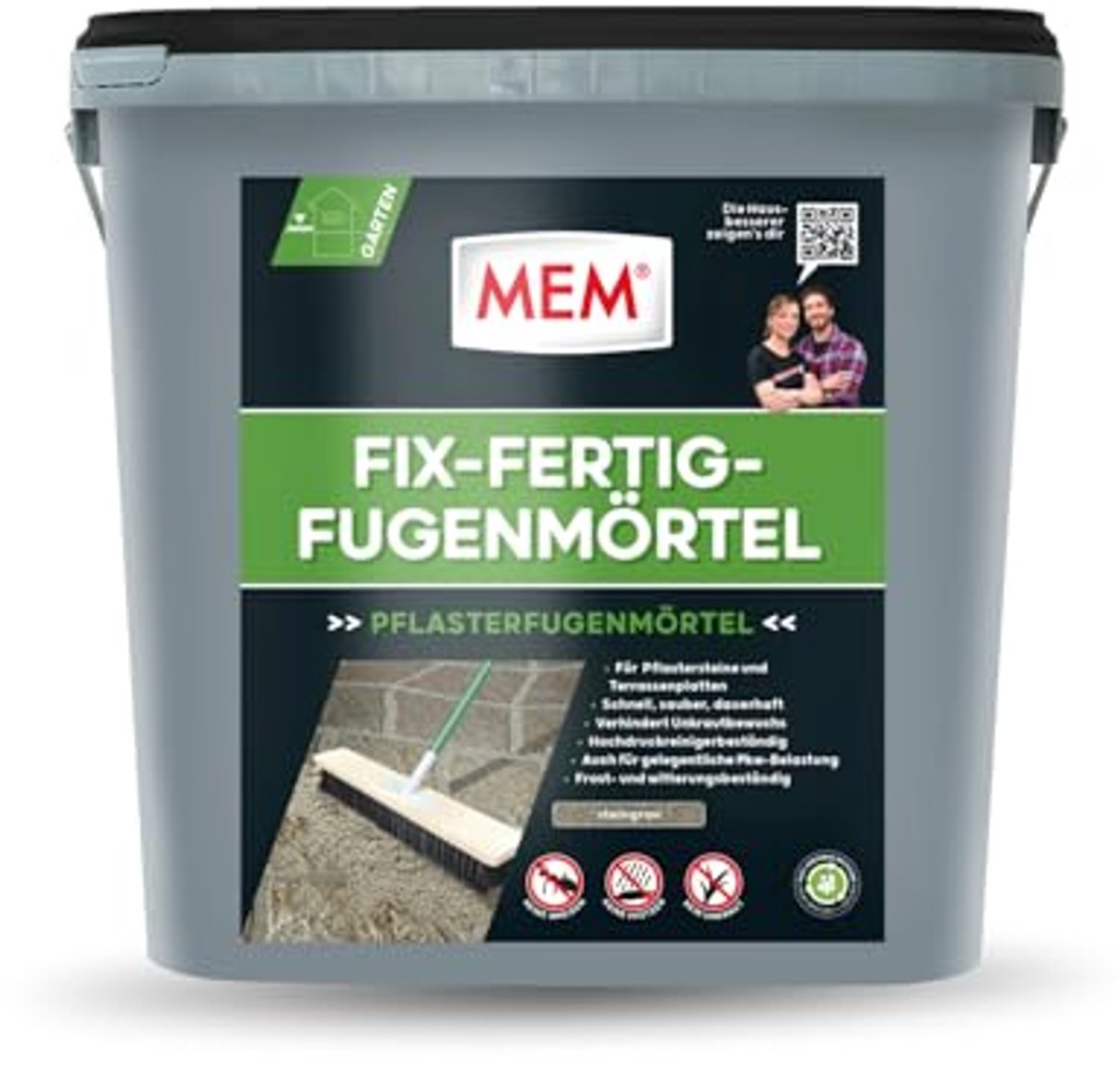 Kant-en-klare voegmortel steengrijs 12,5 kg voor snel en efficiënt voegen
