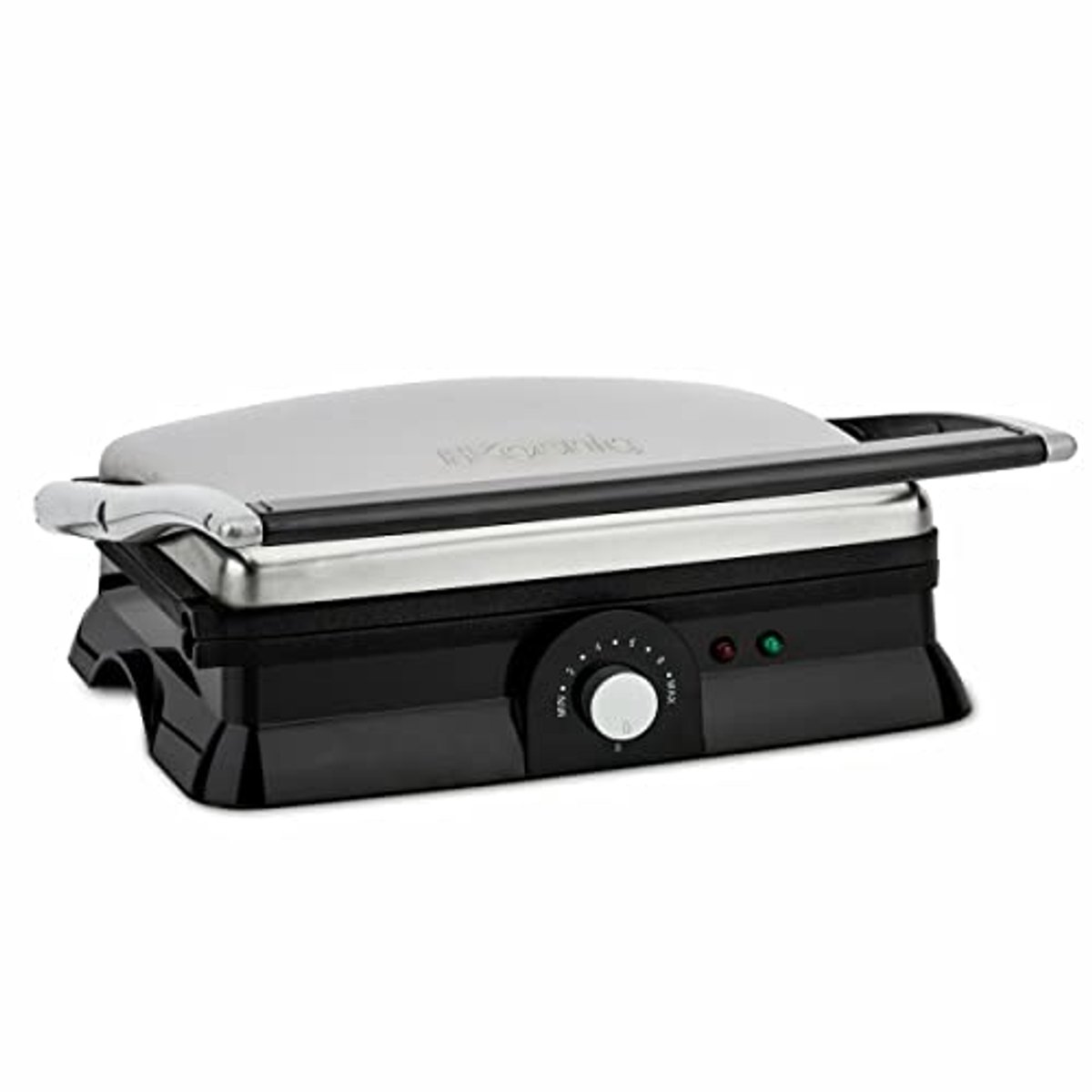 Professionele Elektrische Tafelgrill met Roestvrijstalen Behuizing en Regelbare Temperatuur voor Barbecue en Panini