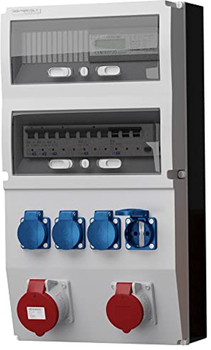 Stroomverdeler met 4x230V en 1x32A CEE Stopcontacten voor Bouwstroom