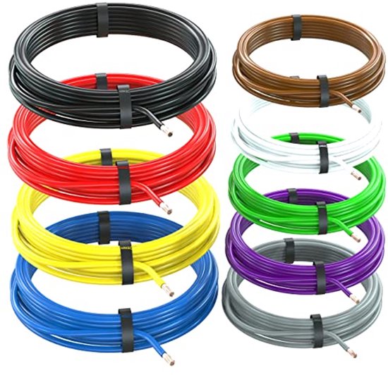 AUPROTEC Voertuigkabel FLRY B, 1,0 mm², set 9 kleuren à 1 m, opgerold