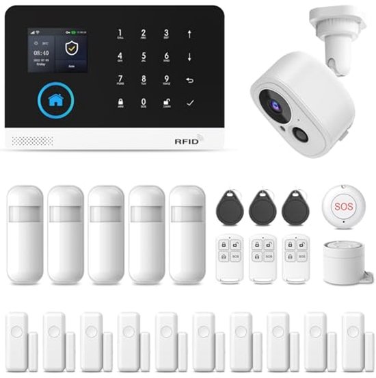 Draadloos Wi-Fi/GSM Alarmsysteem met App-Meldingen en Oproepalarmen