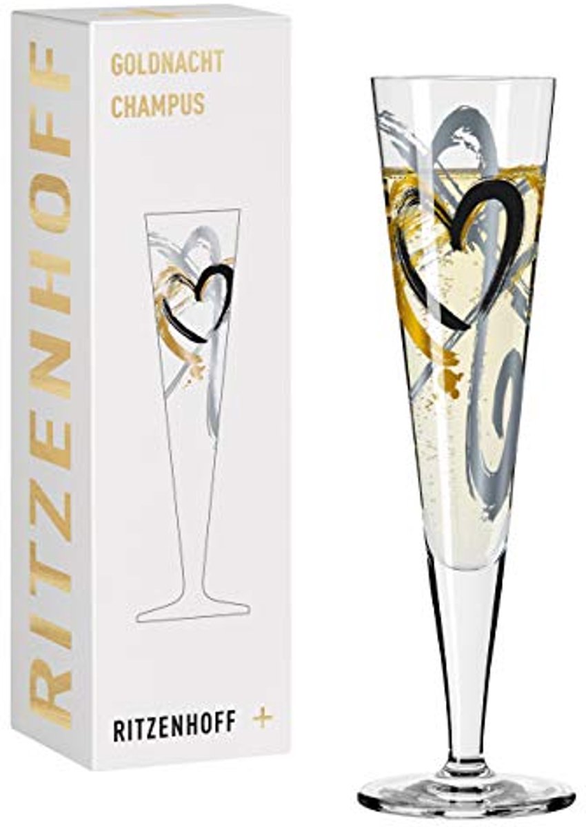 Elegante champagneglazen 200 ml - Designerstuk met echt goud en platinadetails