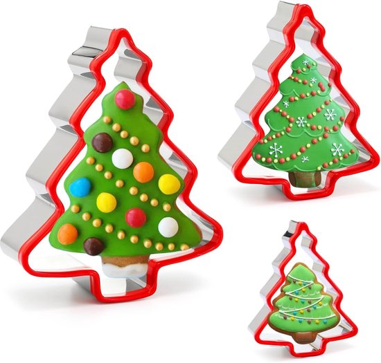 SSyang Mini-uitsteekvormen voor Kerstmis, 15 stuks, roestvrij staal, koekjessnijders, kerstboom, peperkoekmannetje, koekjessnijder, koekjessnijder, set van roestvrij staal, uitsteekvormen van koekjes