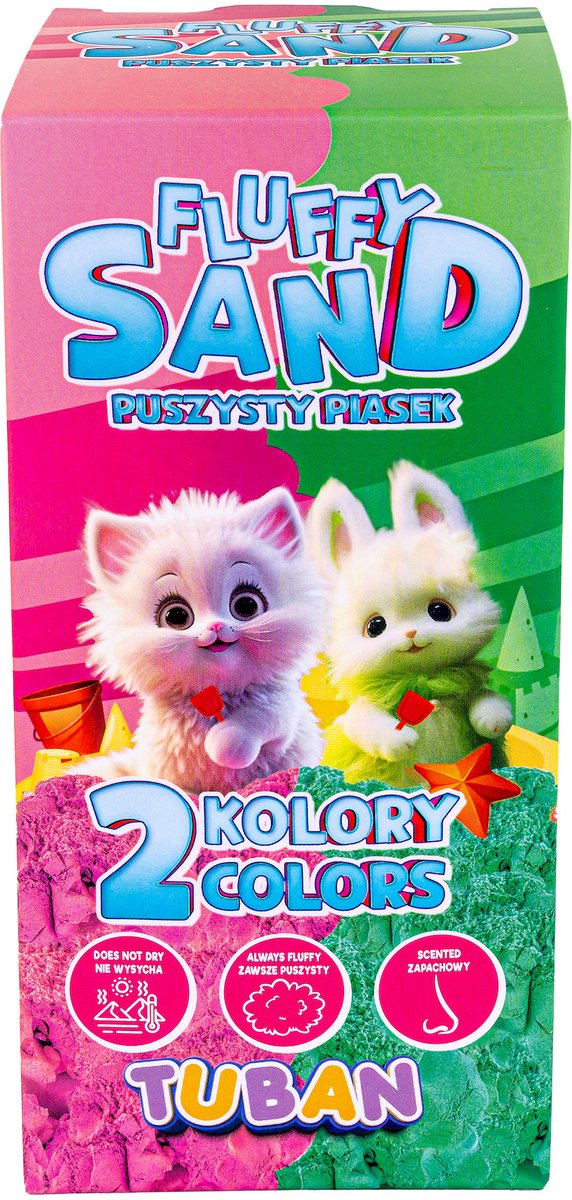 Tuban zand fluffy sand | pink & green 2 x 70 g afbeelding 1
