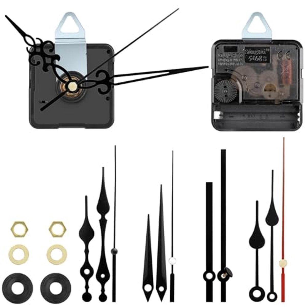 Stille Klokmechanismen op Batterij - 2 Stuks Kwarts Motor met 5 Sets Wijzers - Vervangende Onderdelen voor Klokreparatie