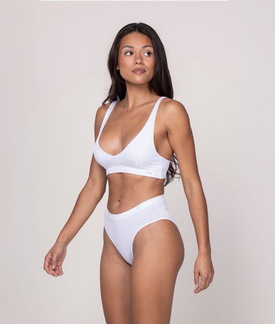 Slips femme Undiemeister - Lot de 3 - White Chalk - Sous-vêtements respirant soyeux et doux - Bande élastique - Coutures plates - Sans étiquette - Finition lisse - Tencel - Slips - Taille L