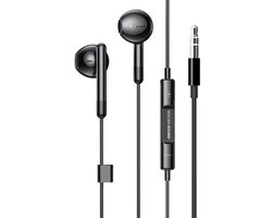 Golden Sound bedrade oordopjes - Oordopjes met draad en microfoon - Jack 3.5mm aansluiting - Zwart