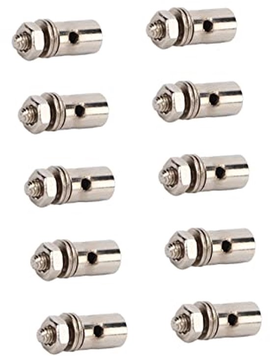 10 Stuks 1.3mm Duwstang Connectors voor Servo's - Verstelbare RVS Duwstang Arm van Velleman — afbeelding 3