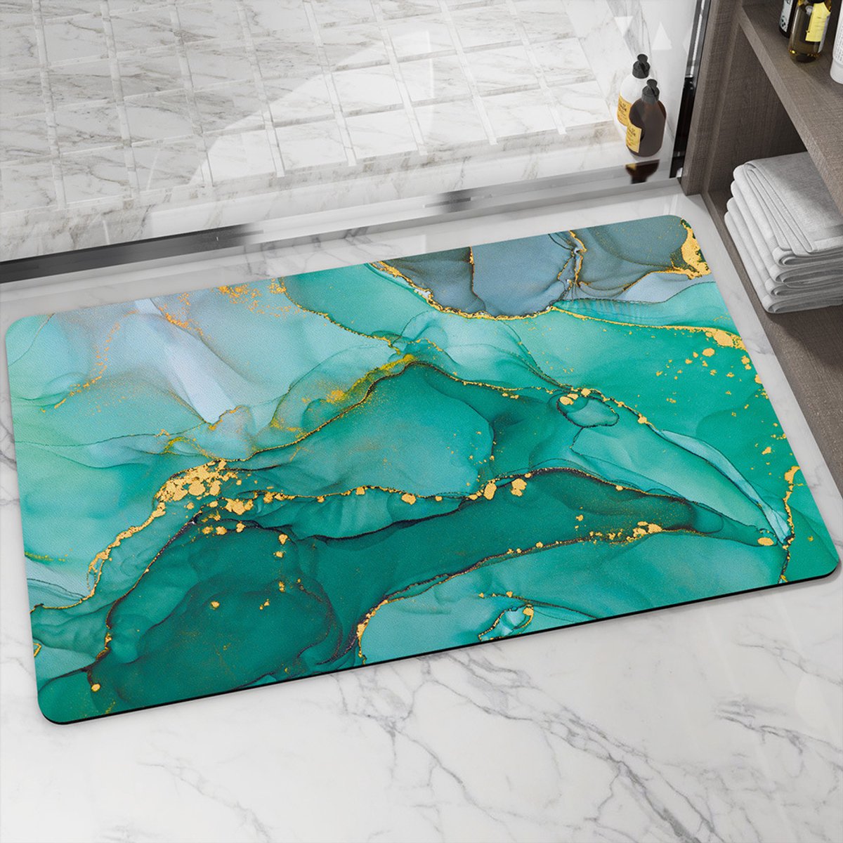 1 stuks Douchemat 60x40 cm - Sneldrogende Badmat voor in de douche - Anti-slip Douchemat groen voor badkamer en bad