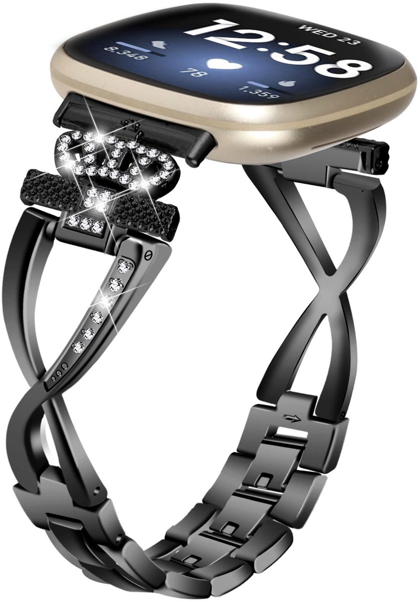 EYUSALL Metalen Armband voor Fitbit Versa 3 - Stijlvol Horlogebandje met Luxe Uitstraling