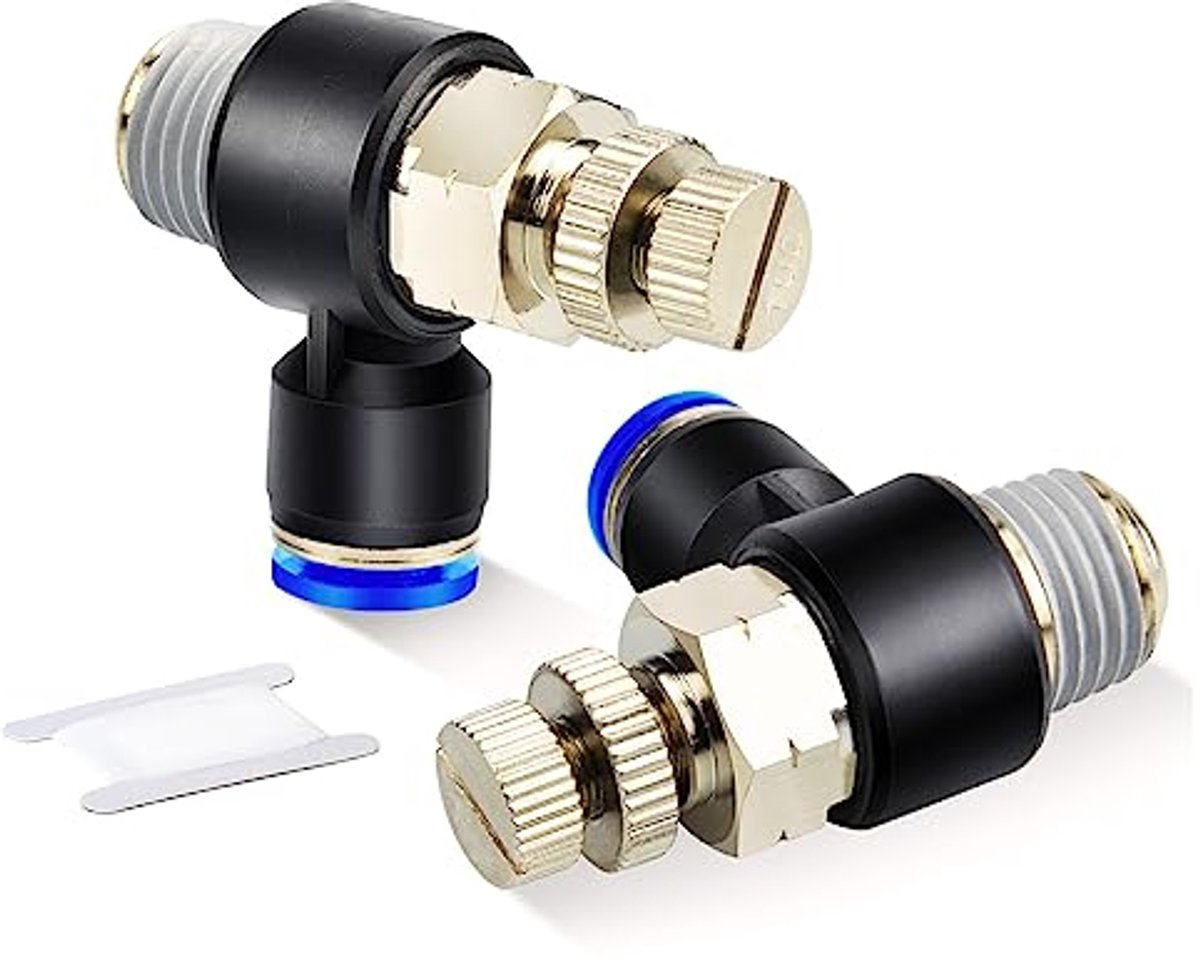 5 stuks 6MM buis OD 1/8" BSP Mannetje 90 graden Push to Connect Koppelingen voor Luchtstroom Regelklep