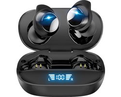 Siltcon® SoundWave Pro Sport - Volledig Draadloze Oordopjes – Oortjes Draadloos – Oordopjes – Oortjes - Bluetooth Oordopjes - Noise cancelling - Universeel - BT 5.3 - 48u op 1 lading - Blijven altijd zitten - Zwart