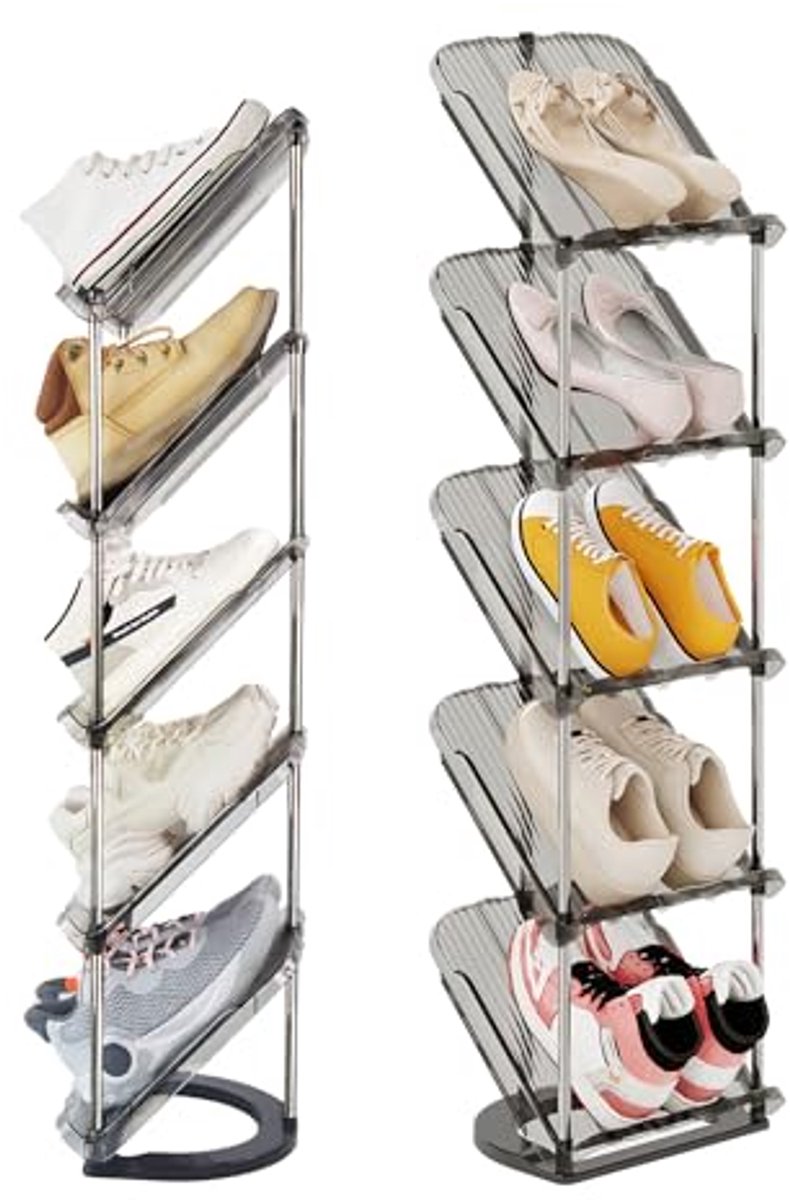 Narrow 5-Level Space Saving Shoe Rack - Organiser and Stand