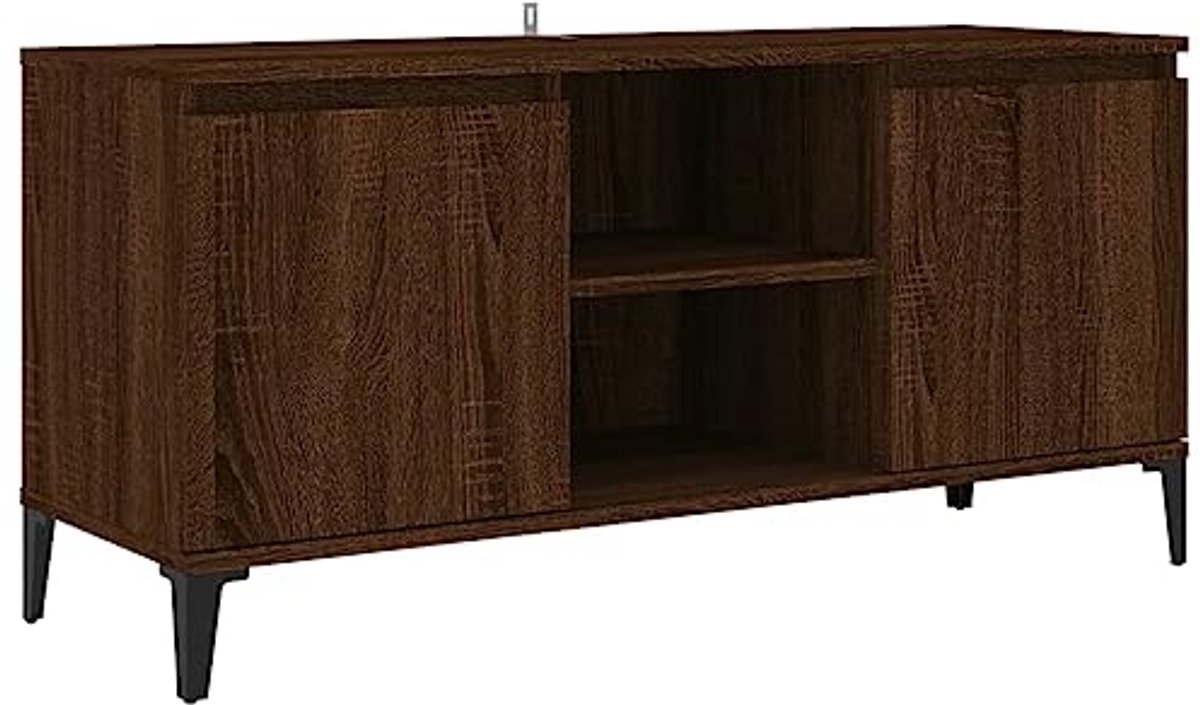 TV kast met metalen poten 103,5x35x50cm bruin eiken